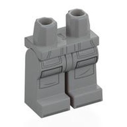 LEGO part 970c14pr0010 Hips and Light Bluish Gray Legs with print in Medium Stone Grey/ Light Bluish Gray