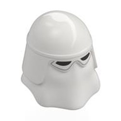 LEGO part 16501pr0002 Helmet Snowtrooper, Black Eyeholes Print in White