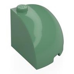 LEGO part 88293pr0003 Brick Round Corner 3 x 3 x 2 Dome Top with print in Sand Green
