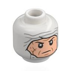 LEGO part 28621pr0217 Minifig Head with Print in White