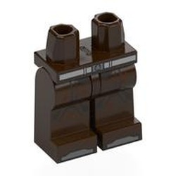 LEGO part 970c07pr0015 Hips and Dark Brown Legs with Print in Dark Brown