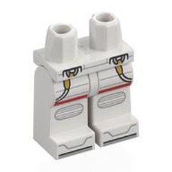 LEGO part 970c27pr0068 Hips and White Legs with print in White