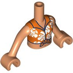 LEGO part 92456c03pr0017 Minidoll Torso Girl with Nougat Arms and Hands with print in Nougat