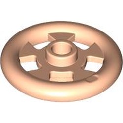 LEGO part 7610 Plate Special, 1 x 1 Stud with 3 x 3 Ring Around in Light Nougat