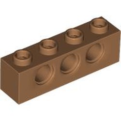 LEGO part 3701 Technic Brick 1 x 4 [3 Pin Holes] in Medium Nougat