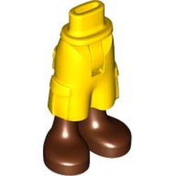 LEGO part 2268c01pr0004 Minidoll Hips and Cargo Pants with print in Bright Yellow/ Yellow
