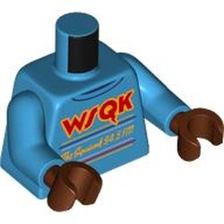 LEGO part 973c04h19pr0001 Torso, Dark Azure Arms, Reddish Brown Hands with print in Dark Azure