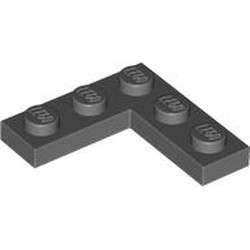 LEGO part 77844 Plate 3 x 3 Corner in Dark Stone Grey / Dark Bluish Gray