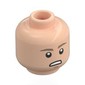 Minifig Head Luke Skywalker, Dark Tan Eyebrows, Worried / Closed Eyes