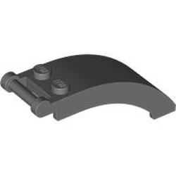LEGO part 92474 Windscreen 6 x 2 x 2 with Handle in Dark Stone Grey / Dark Bluish Gray