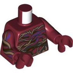 LEGO part 973c10h10pr0009 Torso, Dark Red Arms and Hands with print in Dark Red