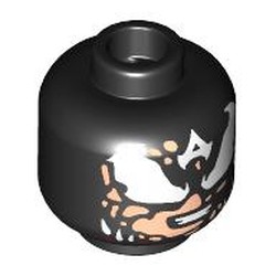 LEGO part 28621pr0035 Minifig Head with print in Black