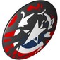 Shield Round Bowed with Red/Blue/White Captain America Star, Venomized print