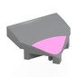 Slope Curved 2 x 2 with Stud Notches with Bright Pink Band print