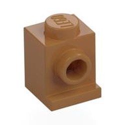 LEGO part 4070 Brick Special 1 x 1 with Headlight in Medium Nougat