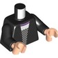 Torso, Jacket, White/Black Striped Shirt, Lavender Collar print, Black Arms, Light Nougat Hands