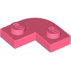 LEGO part 79491 Plate Round Corner 2 x 2 with 1 x 1 Cutout in Vibrant Coral/ Coral