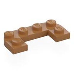 LEGO part 7531 Plate Round Half 2 x 4 with 1 x 2 Cutout in Medium Nougat