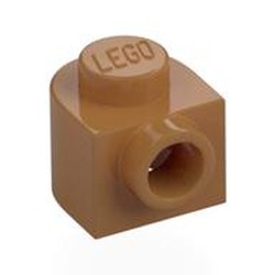 LEGO part 3386 Plate 1 x 1 x 2/3 Half Round with Side Stud in Medium Nougat