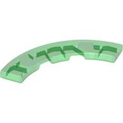 LEGO part 27507 Tile 4 x 4 Curved, Macaroni in Transparent Green/ Trans-Green
