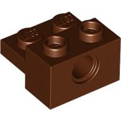 LEGO part 73109 Technic Brick Special 1 x 2 with Pin Hole and 1 x 2 Plate in Reddish Brown