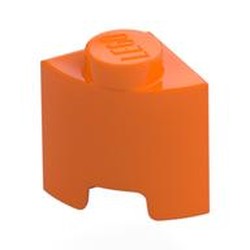 LEGO part 7532 Brick Round, Quarter 1 x 1 in Bright Orange/ Orange