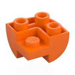 LEGO part 7512 Brick Curved Inverted 2 x 2 x 1, Corner in Bright Orange/ Orange