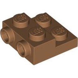 LEGO part 4304 Plate Special 2 x 2 x 2/3 with Two Studs On Side and Two Raised - Updated Version in Medium Nougat