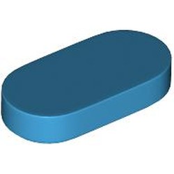 LEGO part 1126 Tile Round 1 x 2 in Dark Azure