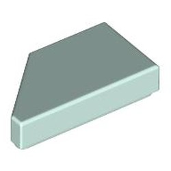 LEGO part 5092 Tile 1 x 2 with Stud Notch Right in Aqua/ Light Aqua