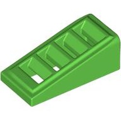 LEGO part 61409 Slope 18° 2 x 1 x 2/3 with 4 Slots / Grate in Bright Green