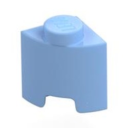 LEGO part 7532 Brick Round, Quarter 1 x 1 in Light Royal Blue/ Bright Light Blue