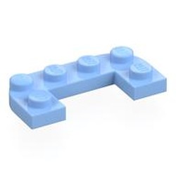 LEGO part 7531 Plate Round Half 2 x 4 with 1 x 2 Cutout in Light Royal Blue/ Bright Light Blue