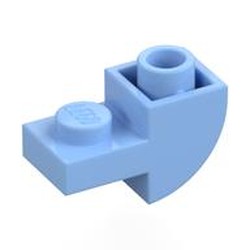 LEGO part 5847 Slope Curved 1 x 2 Inverted with 1 x 1 Cutouts in Light Royal Blue/ Bright Light Blue