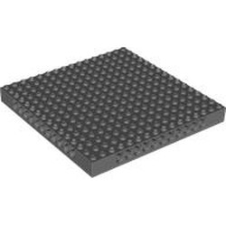 LEGO part 65803 Brick Special 16 x 16 x 1 1/3 with Pinholes in Dark Stone Grey / Dark Bluish Gray