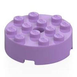 LEGO part 87081 Brick Round 4 x 4 Centre Hole in Medium Lavender