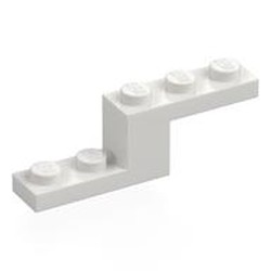 LEGO part 5712 Bracket 5 x 1 x 1 1/3 in White