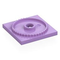 LEGO part 61485 Turntable 4 x 4 Square Base, Locking in Medium Lavender