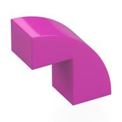 LEGO part 5907 Brick Curved 1 x 2 x 1 2/3 with 1 Cutout in Bright Purple/ Dark Pink
