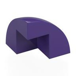 LEGO part 5906 Brick Round Corner, Curved 2 x 2 x 1 2/3 Quarter Dome with 1 Cutout in Medium Lilac/ Dark Purple