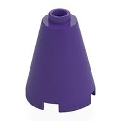 LEGO part 3942c Cone 2 x 2 x 2, Open Stud in Medium Lilac/ Dark Purple