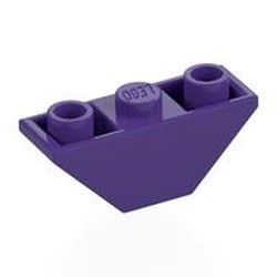 LEGO part 18759 Brick Sloped Inverted 45° 3 x 1 Double with 2 Blocked Open Studs in Medium Lilac/ Dark Purple