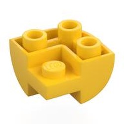 LEGO part 7512 Brick Curved Inverted 2 x 2 x 1, Corner in Bright Yellow/ Yellow