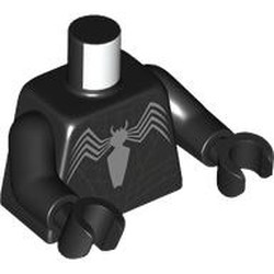 LEGO part 973c03h03pr0009 Torso, Black Arms and Hands with print in Black