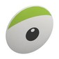 Shield Round Bowed with Eye, Lime Eyelid, Black Pupil print