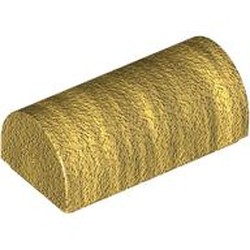 LEGO part 3563 Brick Curved 1 x 2 x 2/3 Double Curved Top, No Studs in Warm Gold/ Pearl Gold
