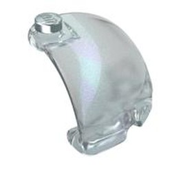 LEGO part 8135 Panel 3 x 3 x 1 2/3 Corner, Curved Top in Transparent with Opalescence/ Satin Trans-Clear