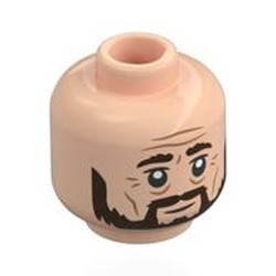 LEGO part 28621pr0129 Minifig Head with print in Light Nougat