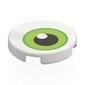 Tile Round 2 x 2 with Eye, Bright Green/Lime Iris, Black/White Pupil print