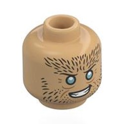 LEGO part 28621pr0126 Minifig Head with print in Warm Tan